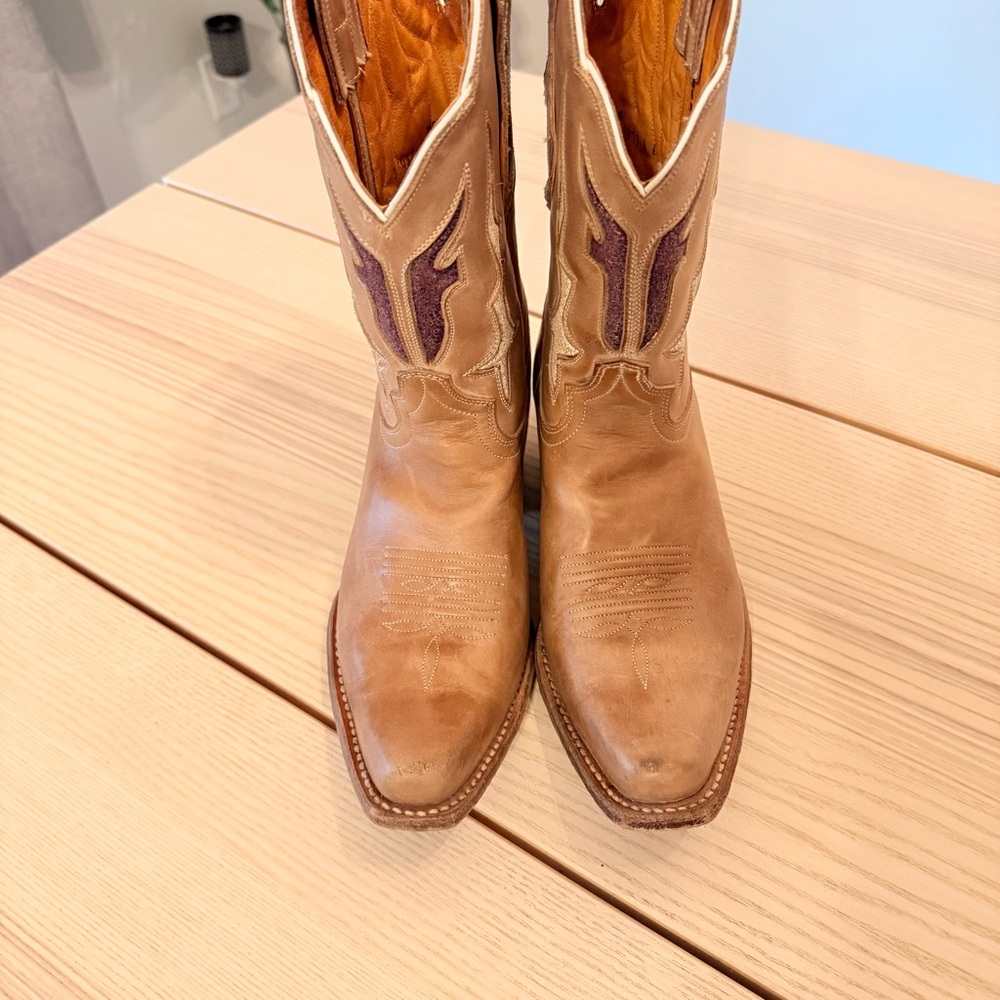 Retro Frye Women’s Western Cowboy Boots, Size 9B, Mexico-made, Distressed - Picture 6 of 10